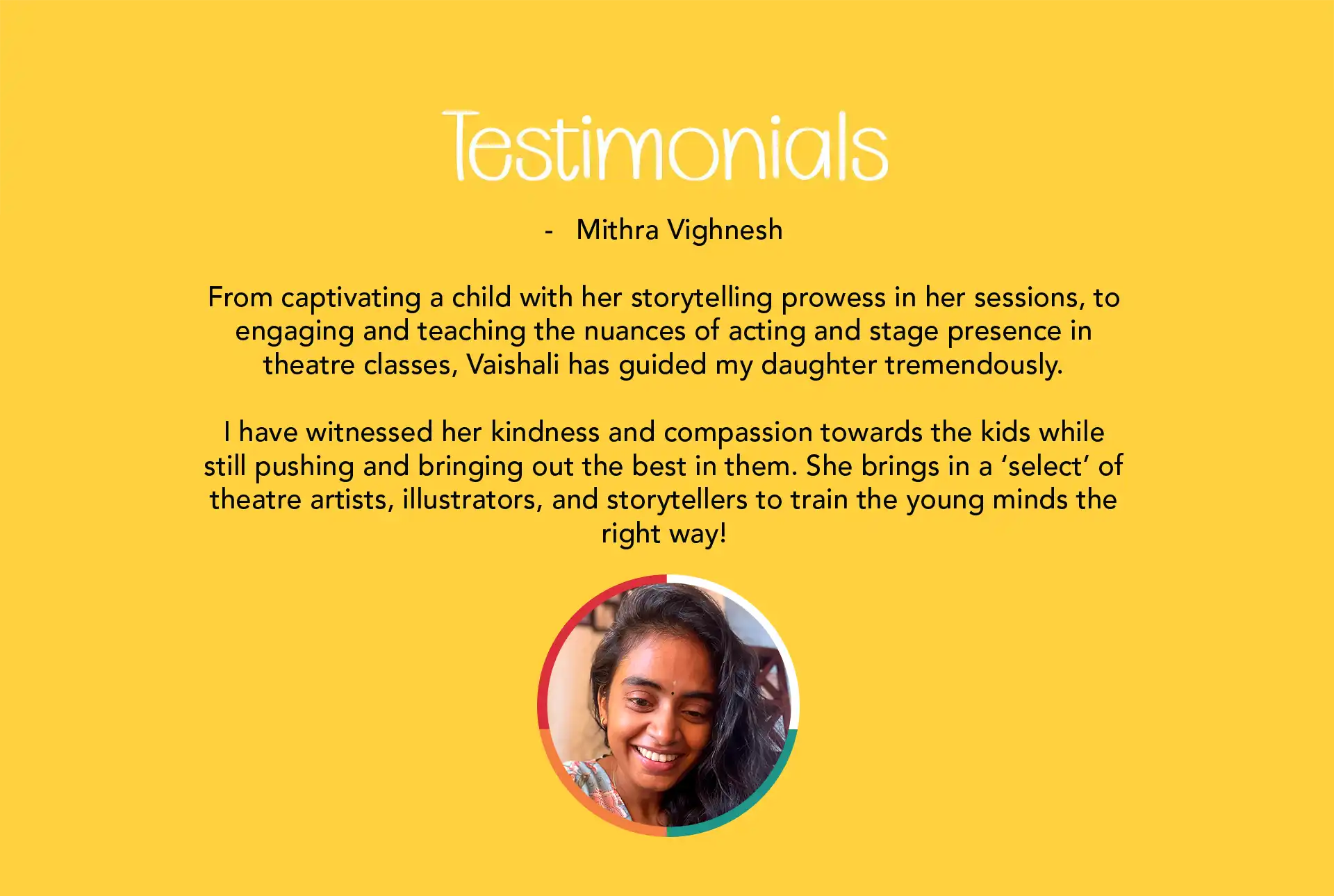 testimonial Mithra Vighnesh